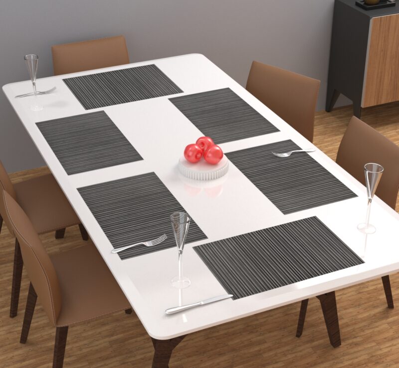 Black Grey Striped Dining Table Placemats