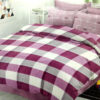 Grey Pink And Purple Cotton Bedsheet