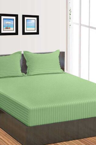 Sage Green Solid 01 Double Cotton Bedsheet