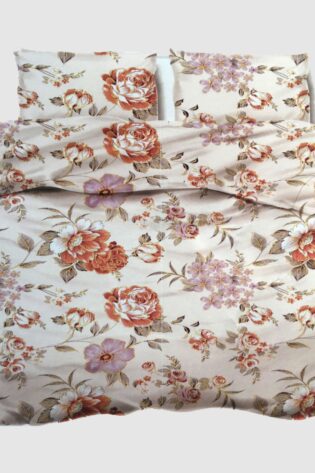 Designer Collection Red Rose Flo 7 King Size Cotton Bedsheet with Pillow Cover